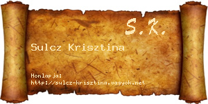 Sulcz Krisztina névjegykártya
